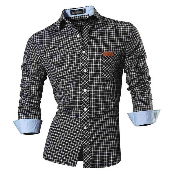 

jeansian spring autumn features shirts men casual jeans shirt arrival long sleeve slim fit male 8615 210721, White;black