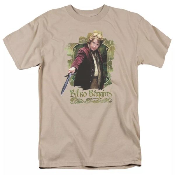

the hobbit bilbo baggins "sand" color t-shirt sizes s-3x new, White;black