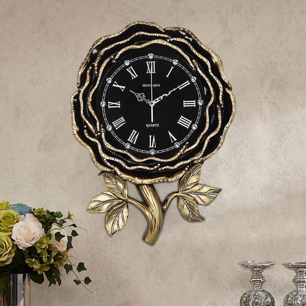 

european vintage creative resin wall clocks silence luxury simple modern design horloge home decoration ek50bgz
