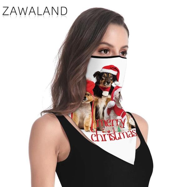 

scarves zawaland santa claus face scarfs christmas decoration multifunction triangular neck cover creativity animal print bandana, Blue;gray