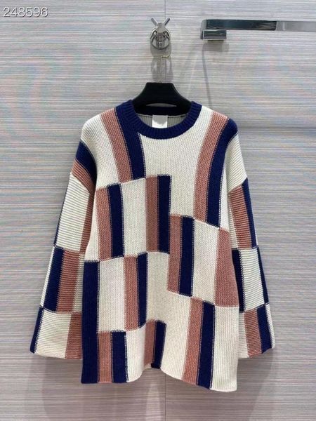 

women's sweaters runway pullover long sleeve women cashmere sweater knit color patchwork 2021 designer o-neck vintage clothes, White;black