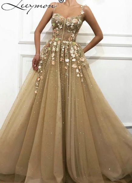 

party dresses thin straps sleeveless crystal flowers evening 2021 a-line tulle gowns long dress, White;black