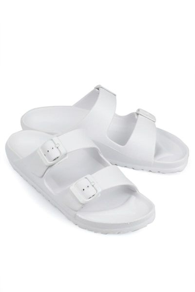 

slippers summer style shoes woman and men sandals cork flip flop beach flats heels two buckle band, Black