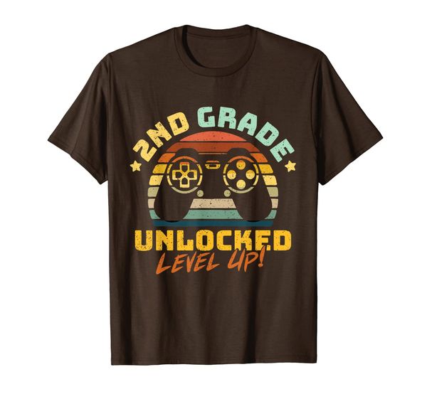 

2nd grade first day of school shirt video gamer boys back, White;black