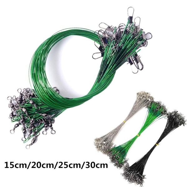 

braid line 20pcs anti bite steel fishing wire leader stainless 15cm - 30cm with swivel accessory