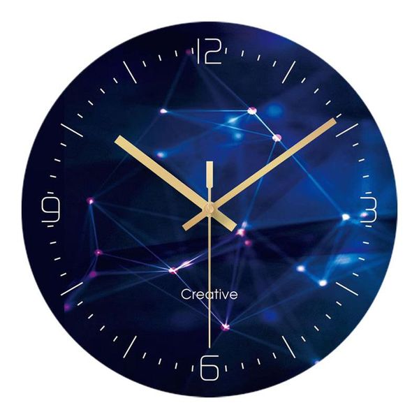 

wall clocks glass luxury 3d clock modern design home decor silent watches starry sky living room decorative zegary gift