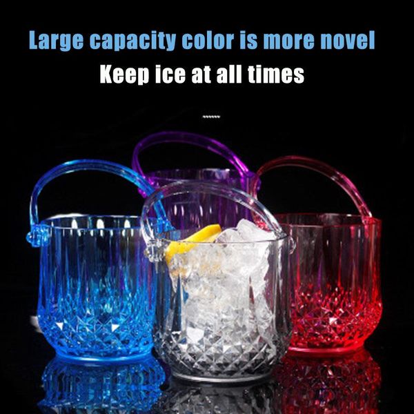 

ice buckets and coolers ly 1pcs bucket transparent round wine with removable handle for restaurant ktv bar acrylic va88