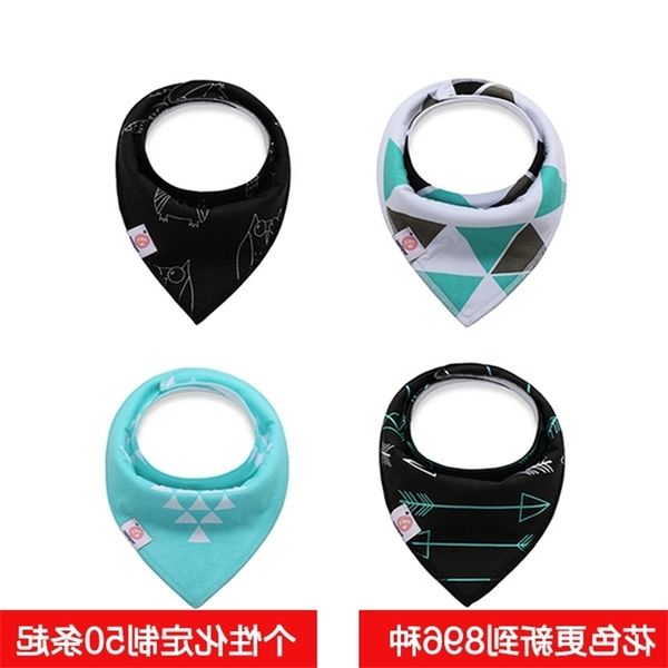 

saliva cotton 4pcs new ins baby bib double triangle towel