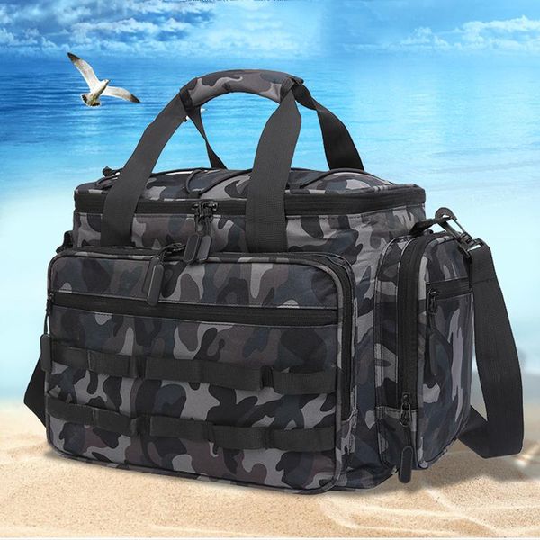 

fishing accessories high capacityfishing backpack waterproof lures reel bag adjustable straps fish tackle storage +fishing boxes