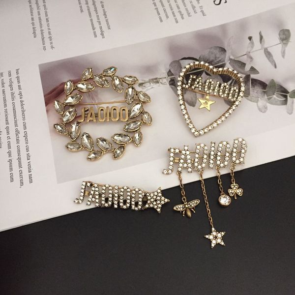 

d family letter brooch ins same fashion versatile brooch for men and women, Black