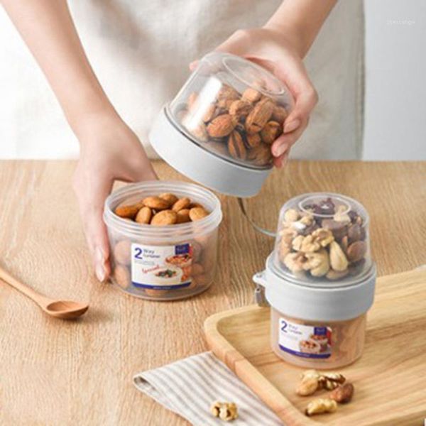 

storage bottles & jars 2-layer sealed box chill to go yogurt cereal container transparent fresh kepping food reusable bottle breakfast