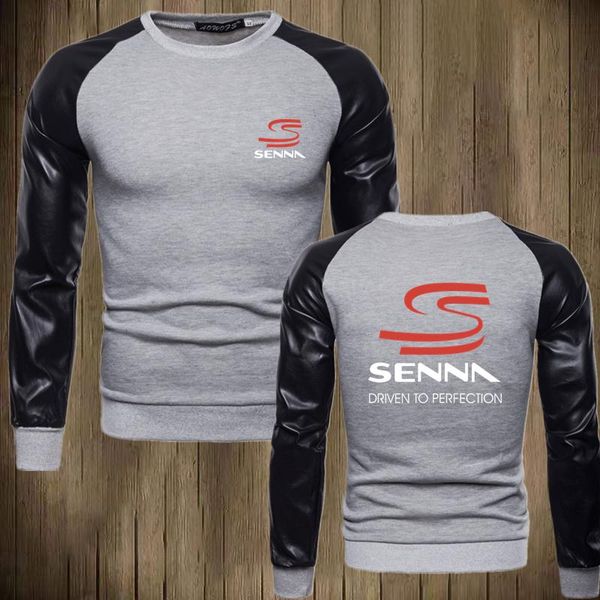 

men's hoodies & sweatshirts 2021 selling spring autumn senna brand men england style printed comfortable casual solid color leather sle, Black