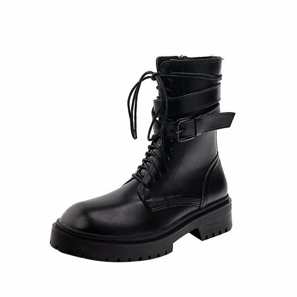 

boots 2021 side zipper women tide thick bottom knight fashion q10-56, Black