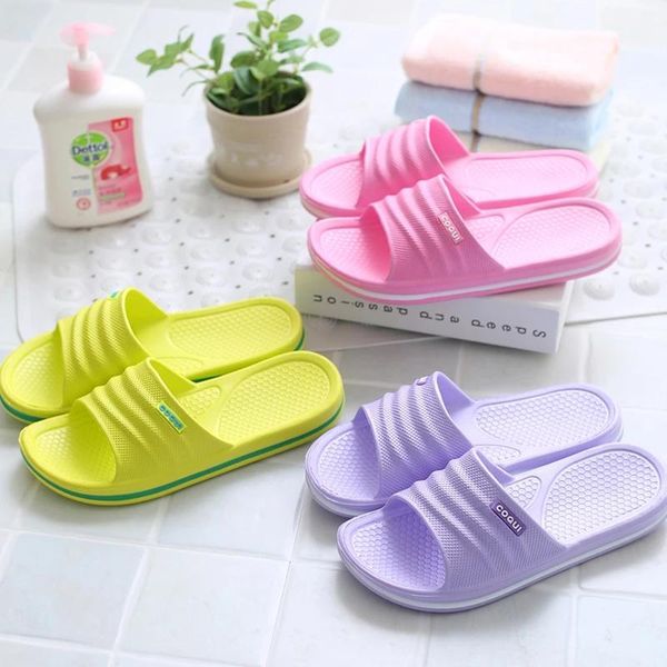 

women beach slippers anti-slip dots massage home soft pvc solid slides pantuflas chinelo terlik, Black