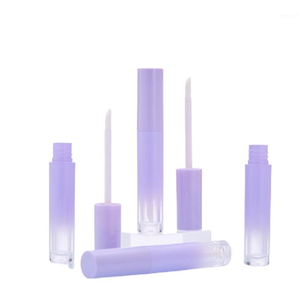 

storage bottles & jars gradual purple color wand lip gloss tube empty plastic cosmetic packaging bottle round gradient lipgloss containers 3
