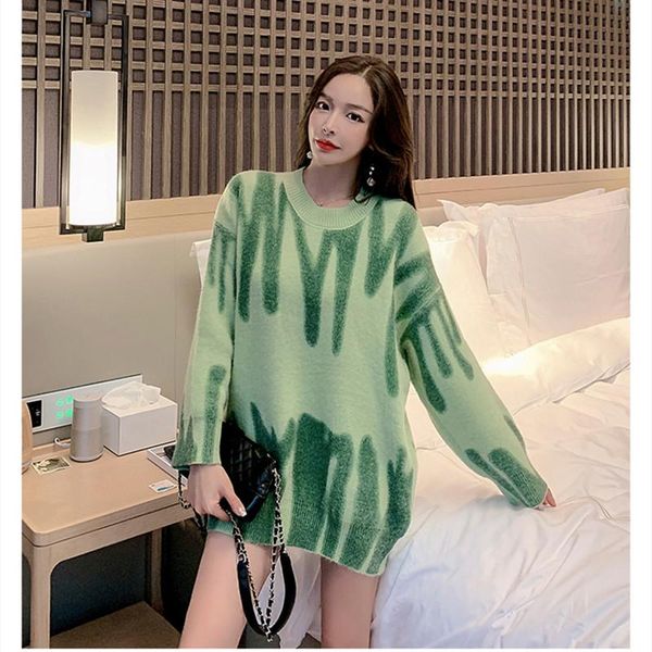 

women's sweaters o neck print loose sweater women long sleeve oversized autumn winter 2021 y2k pullover casual fashion jumper, White;black