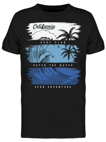 

Catch The Waves Seek Adventure Tee Men's -Image by Shutterstock, White;black