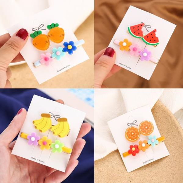 

creative jewelry lovely flower fruit set hairpin sweet 2-piece clip, Golden;silver