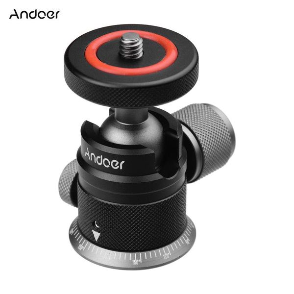 

andoer tripod ball head mount panoramic 360Â° swivel 180Â° flip universal 1/4 mounting for dslr mirrorless camera heads