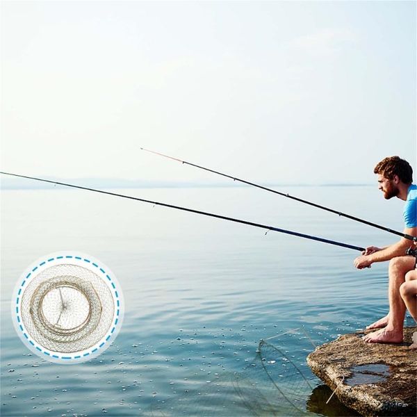 

fishing accessories outdoor crab basket iron cages wire mesh hole folding case