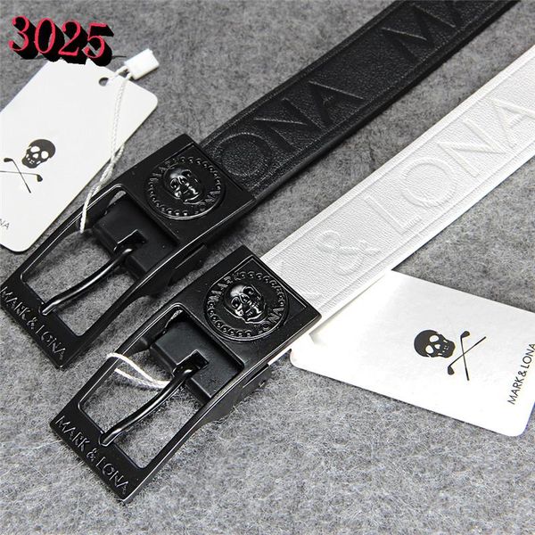 

skull golf clubs belt pu leather complete set belts 105-120cm 2 colors for man of