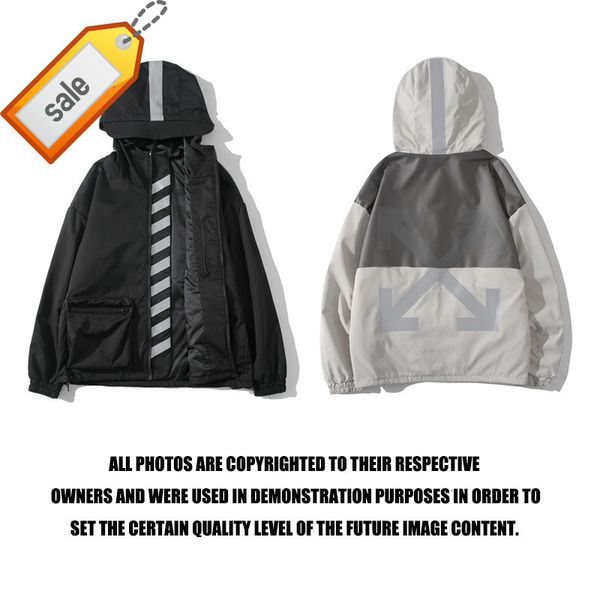 

arrow 3m trendy off reflective assault windbreaker for men and women, Black;brown