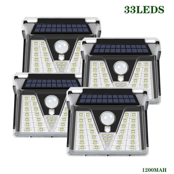 

solar lamps led light outdoor pir motion sensor powered wall waterproof garden yard street lamp for decoration