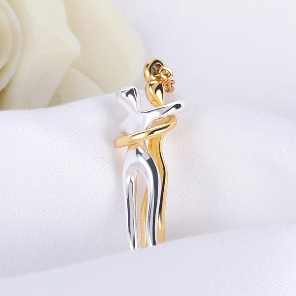 

pendant necklaces 2021 couple hug for women men exquisite fashion punk street style love witness jewelry gifts, Silver