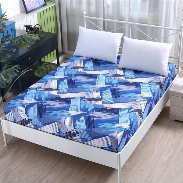 

sheets & sets 1pc 100%polyester encryption cloth fitted sheet printing bedding adjustable elastic band 200*220cm a variety of specifications