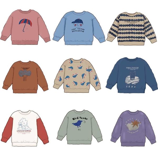 

kids fall bobo clothes boys sweaters winter for girls kid long sleeve o-neck pullover cute 220307, Blue