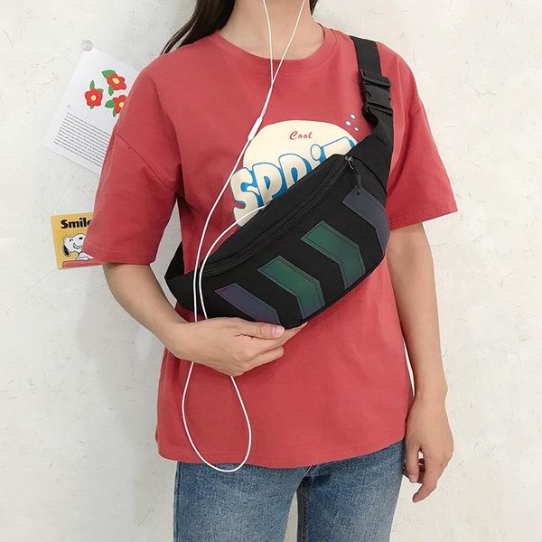 

waist bags 2021 summer arrow reflective couple bag canvas casual small diagonal outdoor female banana