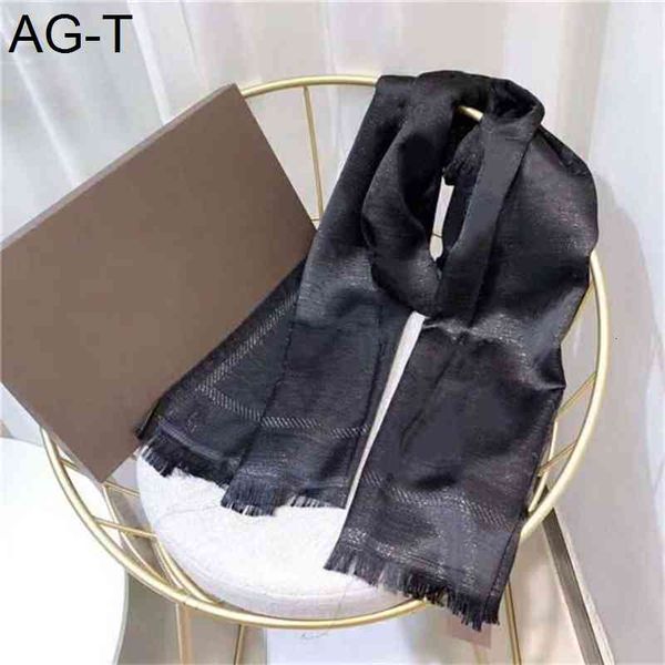 

2021 silk scarf fashion man women 4 season shawl scarf letter scarves size 180x70cm 5 color high quality, Blue;gray