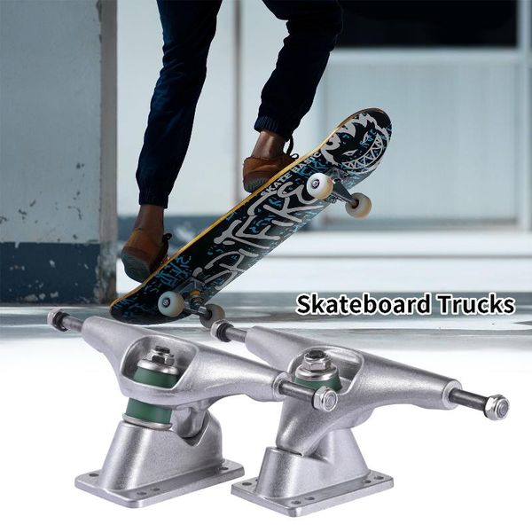 

silver alloy skateboard trucks steering bracket strong functional rotating bridge accessories skateboarding