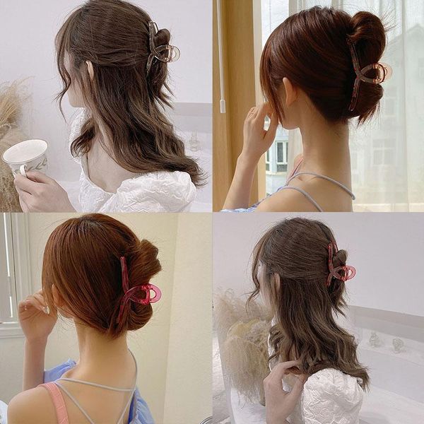 

hair accessories women elegant colorful transparent plastic back long holder headband clip fashion