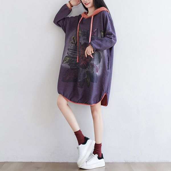 

long fahsion spring hoodies loose female snippets pulvering, Black