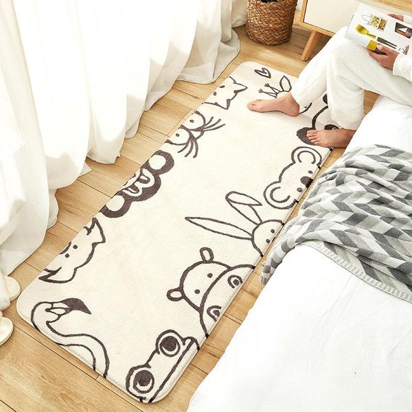 

carpets cartoon printed plush living room sofa carpet bedroom long household bedside blanket non-slip floor mat