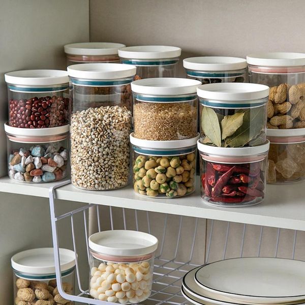

storage bottles & jars 250/350/550/700ml food container kitchen pantry organizer with airtight lid canister for flour sugar cereal bean