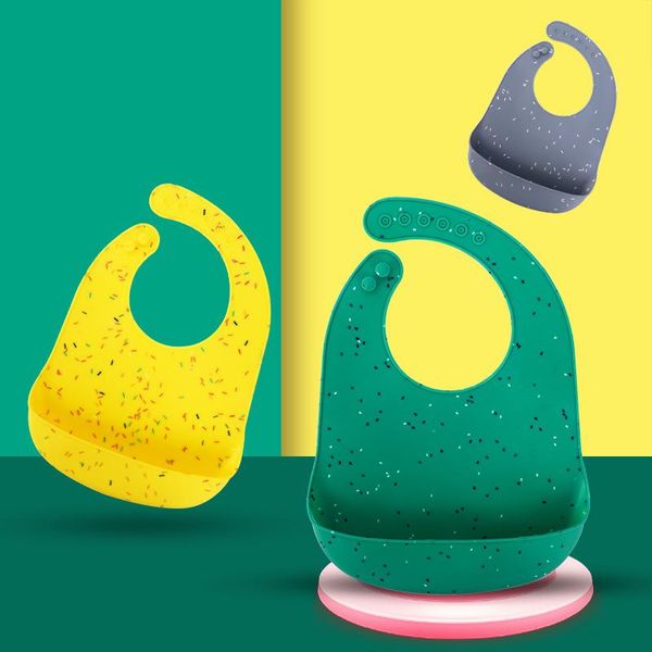 

bibs & burp cloths children's cute silicone bib waterproof disposable baby solid color printing saliva towel eating