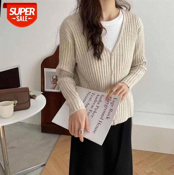 

li zhiqi v-neck knitted cardigan jacket women's spring thin outer slim cropped 110446 #bn93, Black