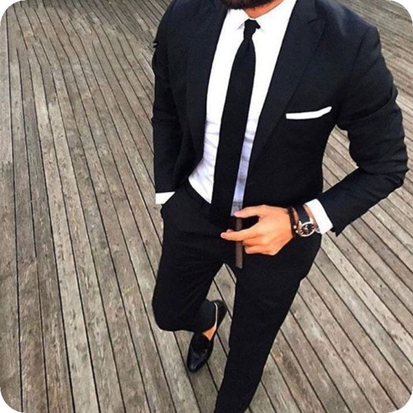 

men's suits & blazers black formal business male suit costume homme mariage custom made men slim fit man 2 piece jacket pants, White;black