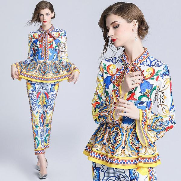 

women's two piece pants - the printing tie coat nine minutes of feet suit horn bitter fleabane [film], White