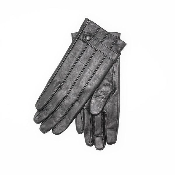 

fingerless gloves real sheepskin 2021 autumn winter plus velvet thin touch screen men women cold warm short handschoenen, Blue;gray