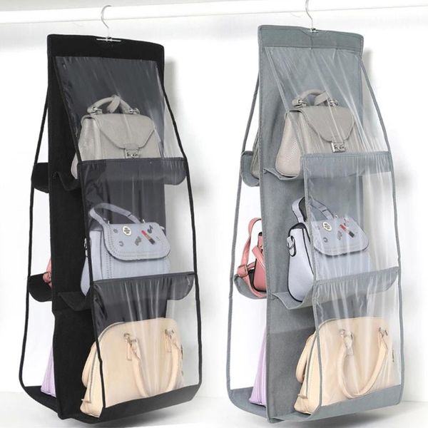 

storage bags handbag bag with hanger pouch hanging transparent wardrobe closet door wall organizer clear sundry shoe dust-proof