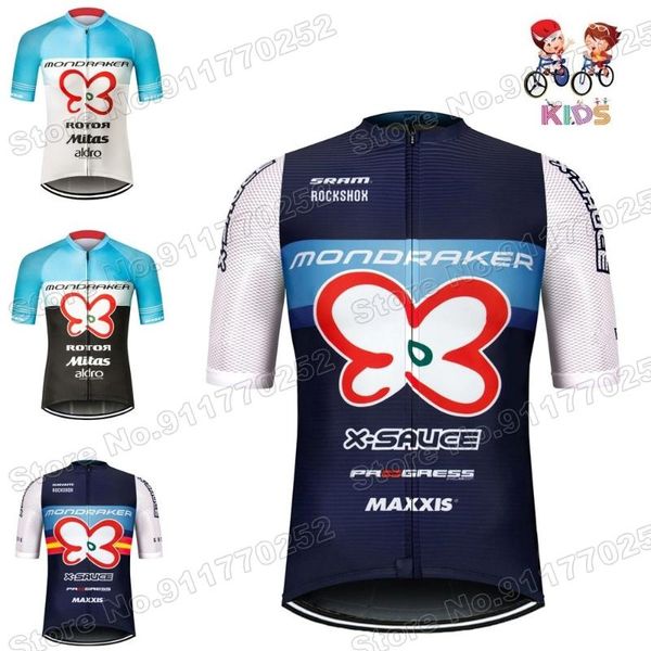 

kids team mondraker cycling jersey boys girls spain clothing children road bike shirts mtb maillot ropa ciclismo racing jackets, Black;red