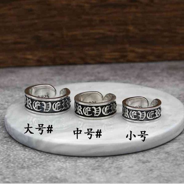 

party favor chrome/hearts rings s925 sterling silver fashion personality gothic letter ring opening thai croix heart cro