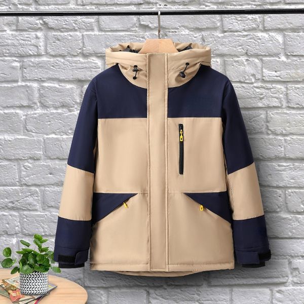 

designer hoodie mens jacket winter new cotton jacket mid-length thick warm down cotton coat tide brand letter embroidery loose casual work c, Black