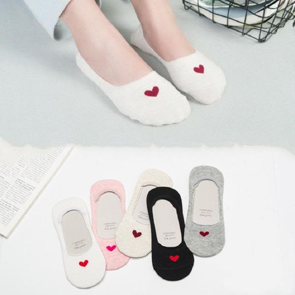 

socks & hosiery 5 pairs/set women's ankle sock woman cotton invisible asakusa boat ladies korean non-slip fashion with print popite, Black;white