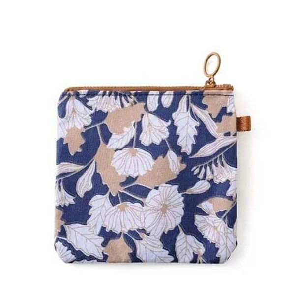 

storage bags fashion flower printing sanitary napkin travel tampon bag with zipper breathable cosmetic sundries organizer