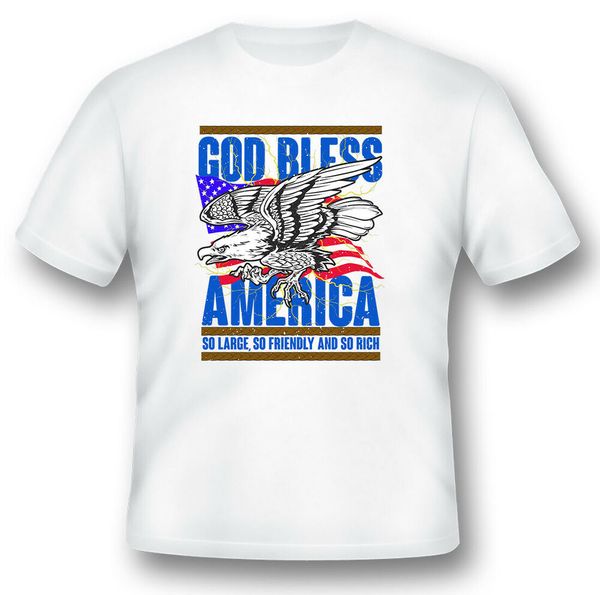 

god bless america eagle and flag black or white tee shirt, White;black
