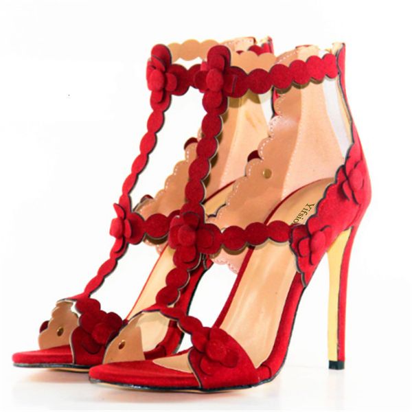 

sandals olomm female fashions flower stiletto high heels open toe shoes wedding party women's plus size 4-.5 w7ct, Black